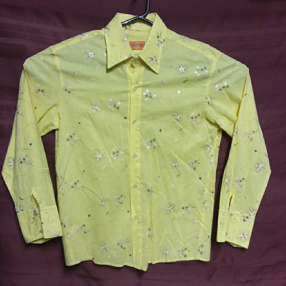 Mens Floral Couture Dress Shirt